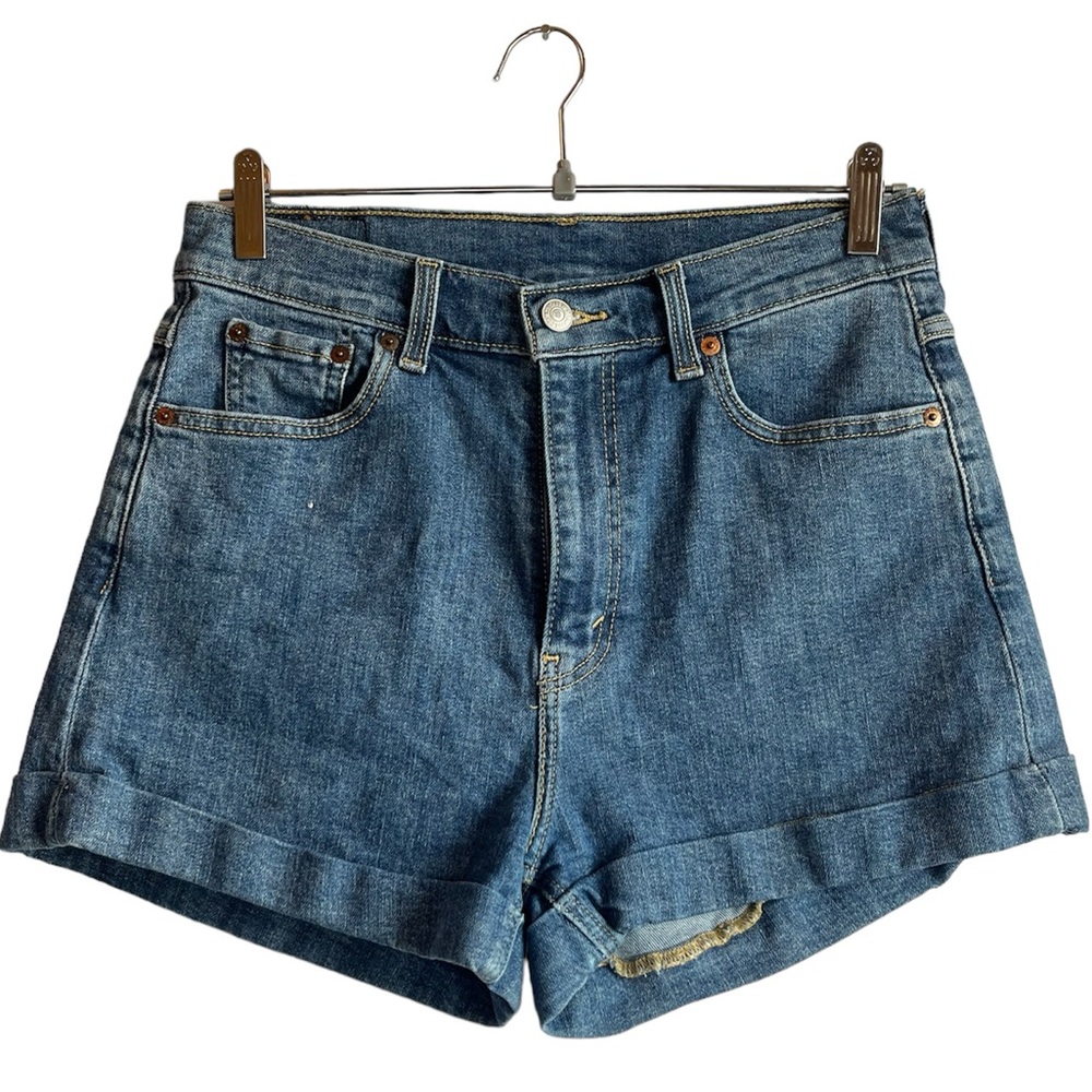 Levi Strauss Hi-Rise Rolled Hem Denim Shorts